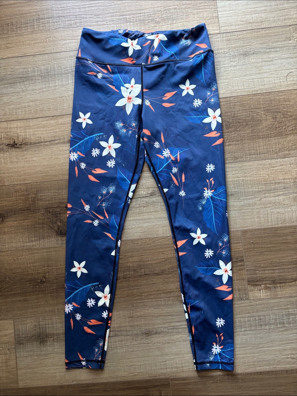 Navy Floral High-Rise Performance Leggings